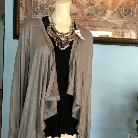 Lane Bryant Grey/silver Duster Plus Size NWT - Picture 3 of 7
